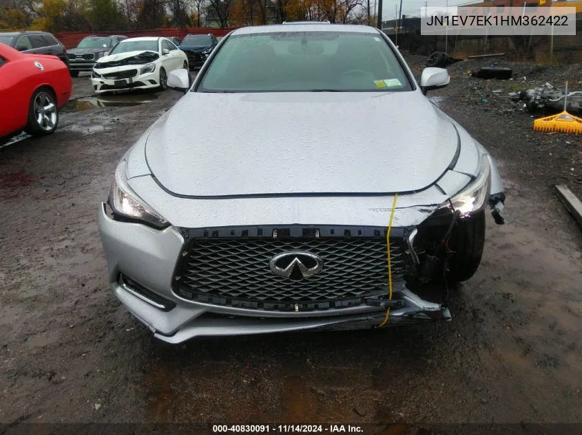 2017 Infiniti Q60 3.0T Premium VIN: JN1EV7EK1HM362422 Lot: 40830091