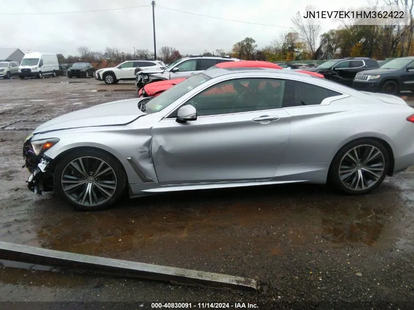 2017 Infiniti Q60 3.0T Premium VIN: JN1EV7EK1HM362422 Lot: 40830091