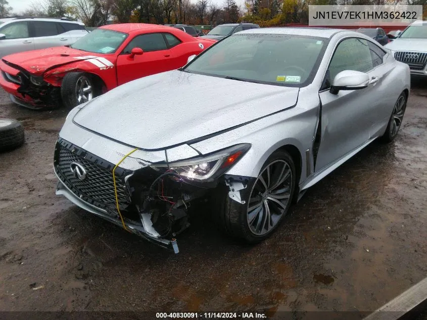 2017 Infiniti Q60 3.0T Premium VIN: JN1EV7EK1HM362422 Lot: 40830091