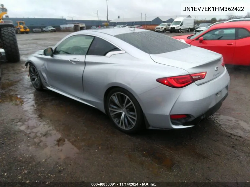 2017 Infiniti Q60 3.0T Premium VIN: JN1EV7EK1HM362422 Lot: 40830091