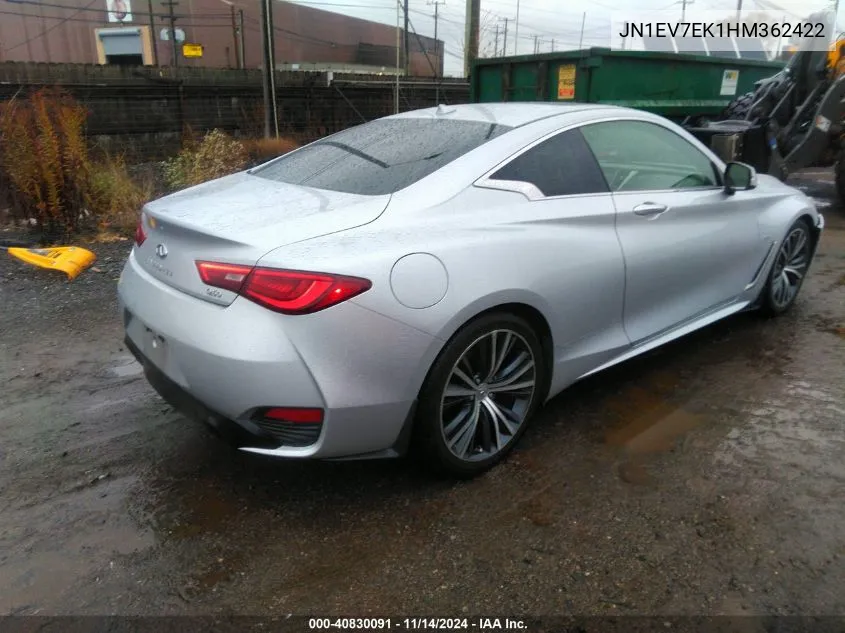 2017 Infiniti Q60 3.0T Premium VIN: JN1EV7EK1HM362422 Lot: 40830091