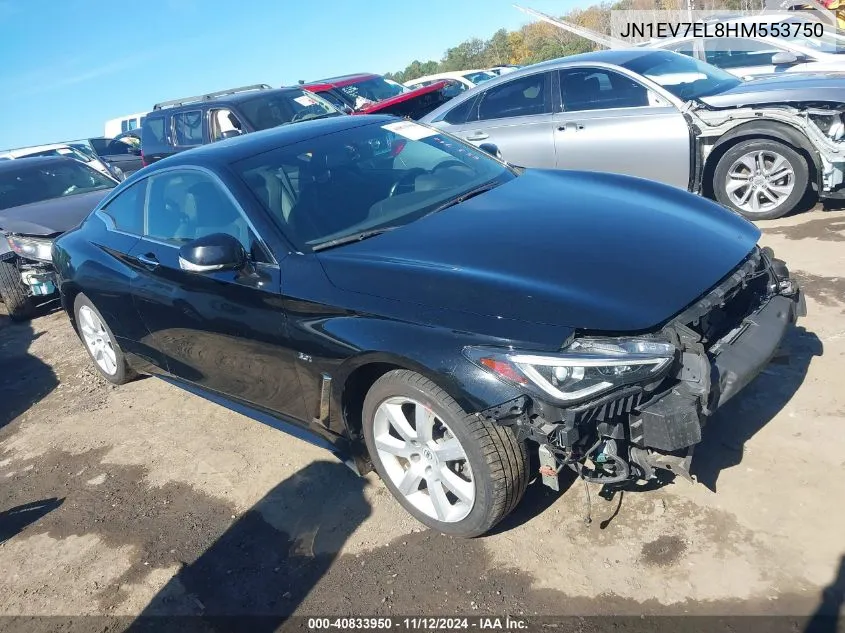 2017 Infiniti Q60 3.0T Premium VIN: JN1EV7EL8HM553750 Lot: 40833950