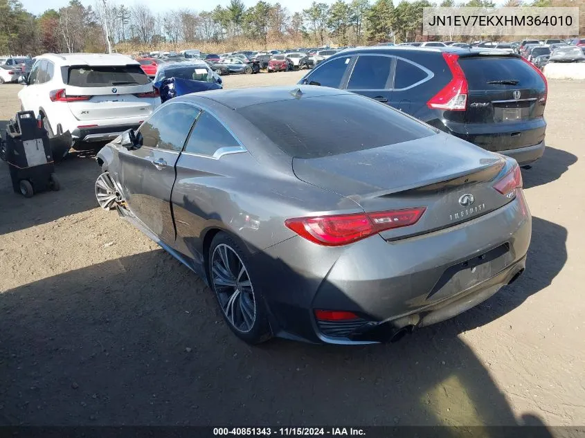 2017 Infiniti Q60 3.0T Premium VIN: JN1EV7EKXHM364010 Lot: 40851343