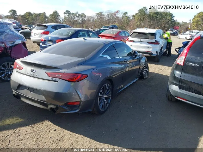 2017 Infiniti Q60 3.0T Premium VIN: JN1EV7EKXHM364010 Lot: 40851343