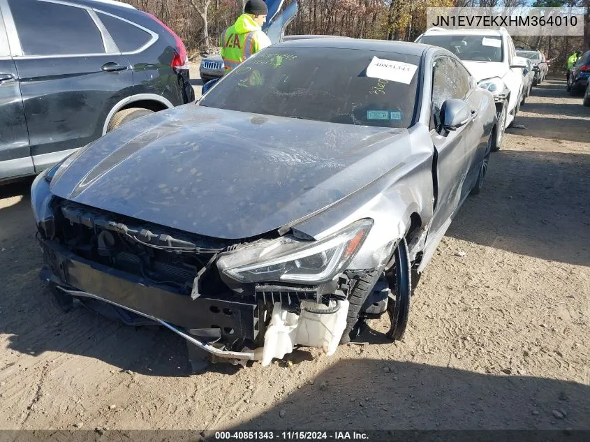 2017 Infiniti Q60 3.0T Premium VIN: JN1EV7EKXHM364010 Lot: 40851343