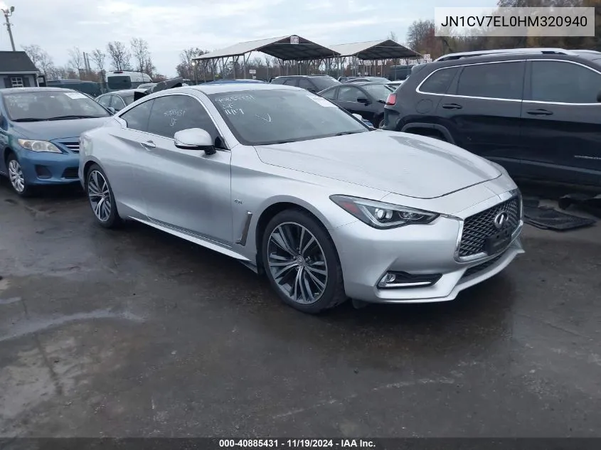 2017 Infiniti Q60 2.0T VIN: JN1CV7EL0HM320940 Lot: 40885431