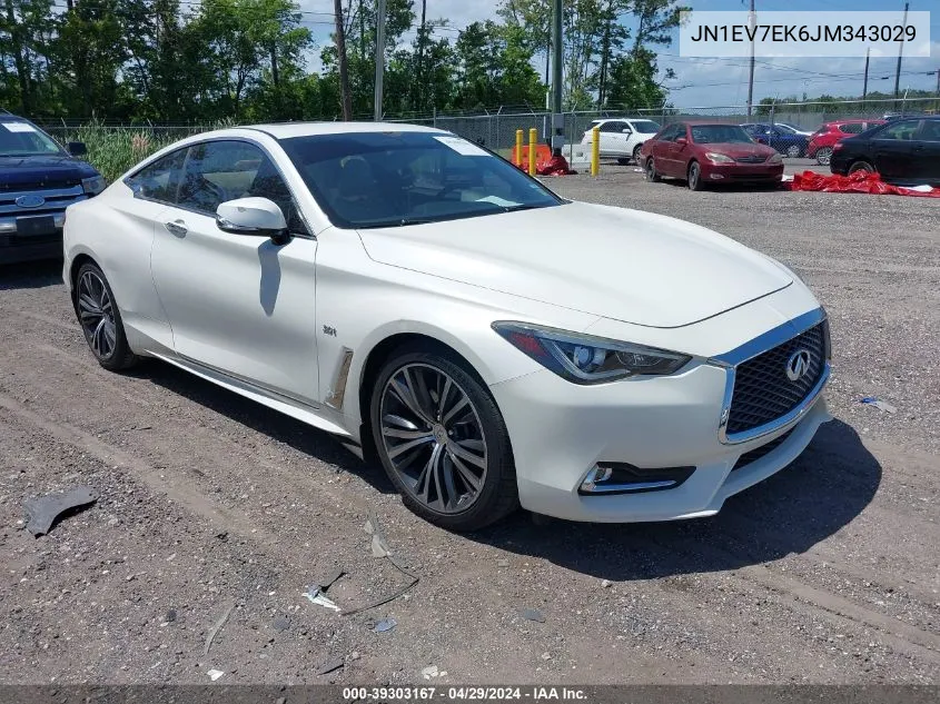 2018 Infiniti Q60 3.0T Luxe VIN: JN1EV7EK6JM343029 Lot: 39303167