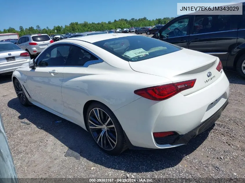 2018 Infiniti Q60 3.0T Luxe VIN: JN1EV7EK6JM343029 Lot: 39303167