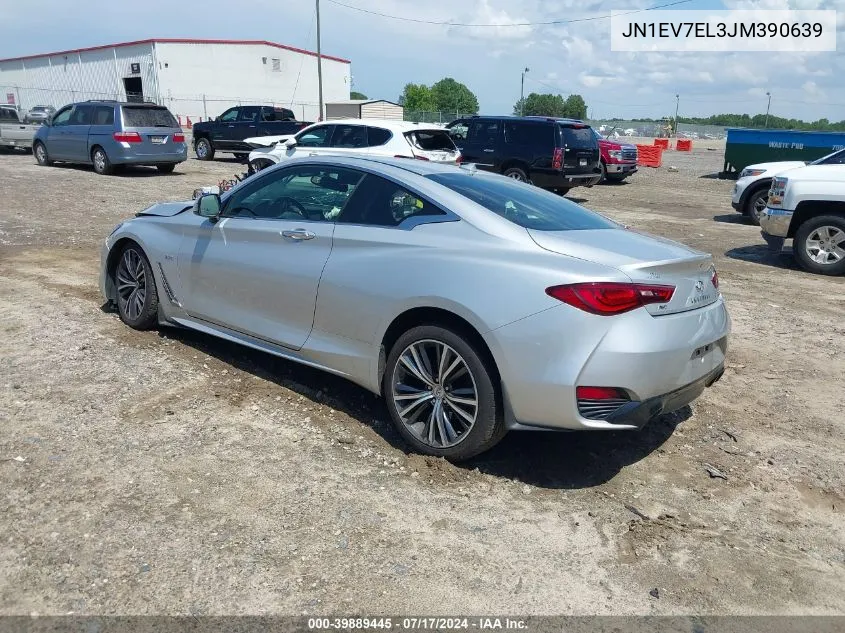 2018 Infiniti Q60 3.0T Luxe VIN: JN1EV7EL3JM390639 Lot: 39889445