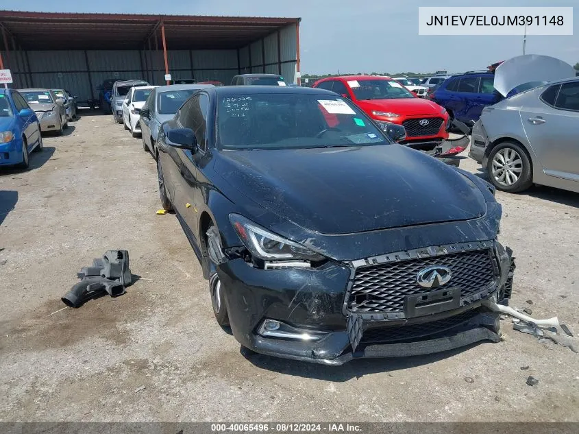 2018 Infiniti Q60 3.0T Luxe VIN: JN1EV7EL0JM391148 Lot: 40065496