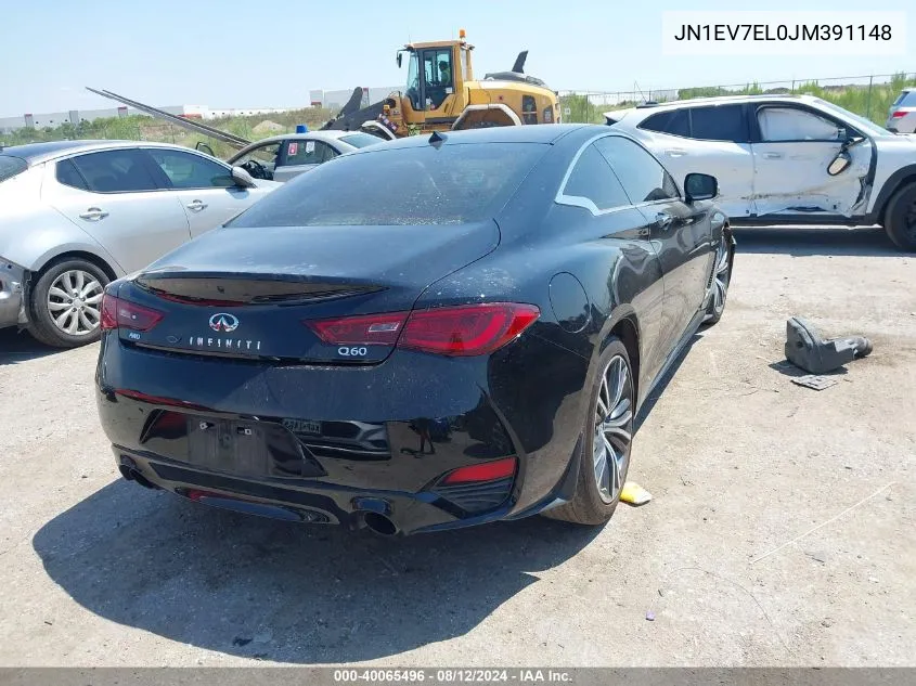 2018 Infiniti Q60 3.0T Luxe VIN: JN1EV7EL0JM391148 Lot: 40065496