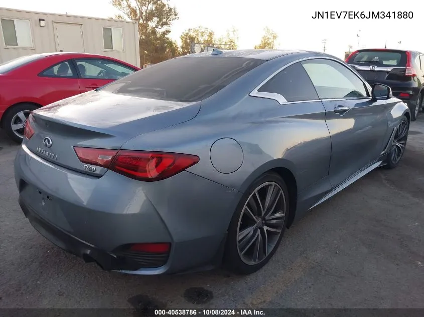 2018 Infiniti Q60 Luxe 300/Sport 300 VIN: JN1EV7EK6JM341880 Lot: 40538786