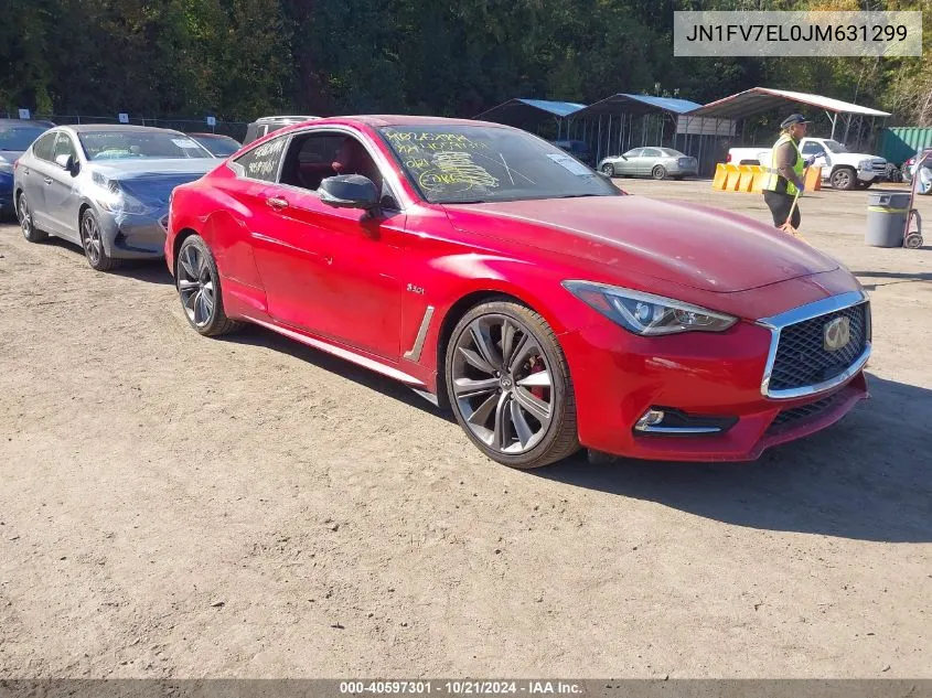 2018 Infiniti Q60 3.0T Red Sport 400 VIN: JN1FV7EL0JM631299 Lot: 40597301