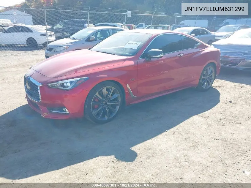 2018 Infiniti Q60 3.0T Red Sport 400 VIN: JN1FV7EL0JM631299 Lot: 40597301