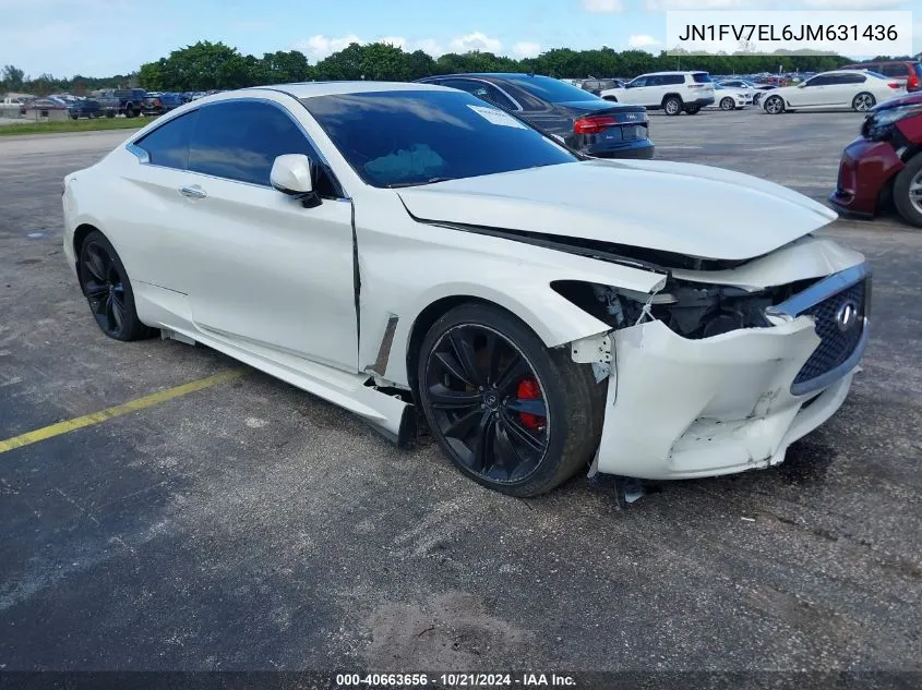 2018 Infiniti Q60 3.0T Red Sport 400 VIN: JN1FV7EL6JM631436 Lot: 40663656