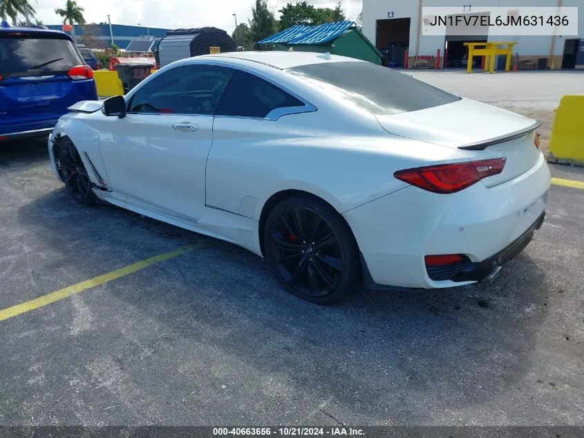 2018 Infiniti Q60 3.0T Red Sport 400 VIN: JN1FV7EL6JM631436 Lot: 40663656