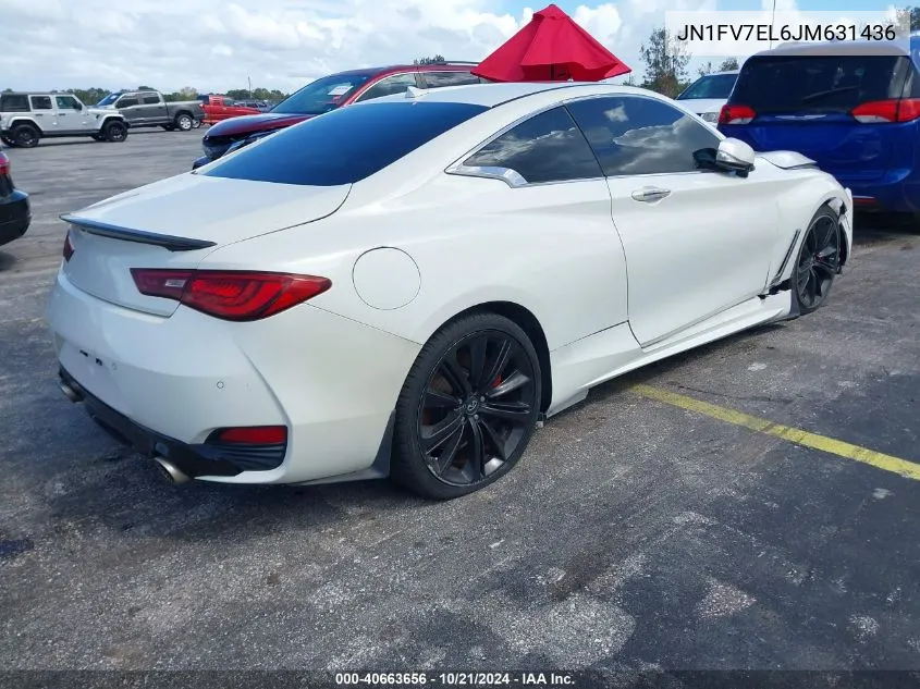 2018 Infiniti Q60 3.0T Red Sport 400 VIN: JN1FV7EL6JM631436 Lot: 40663656