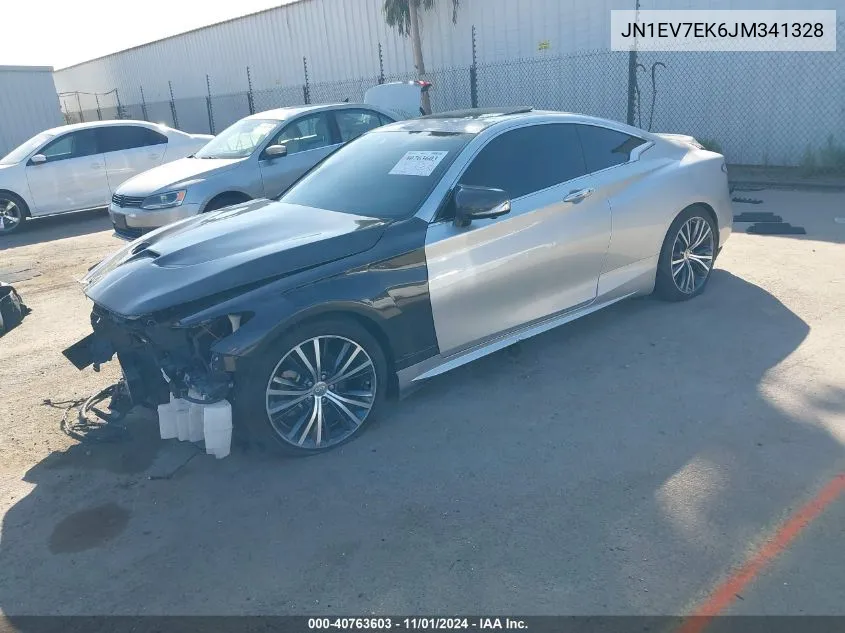 2018 Infiniti Q60 3.0T Luxe VIN: JN1EV7EK6JM341328 Lot: 40763603