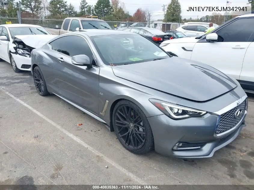 2018 Infiniti Q60 3.0T Sport VIN: JN1EV7EK5JM342941 Lot: 40835363