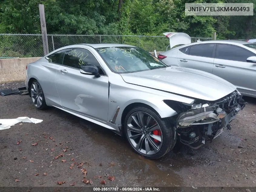 2019 Infiniti Q60 3.0T Red Sport 400 VIN: JN1FV7EL3KM440493 Lot: 39517787