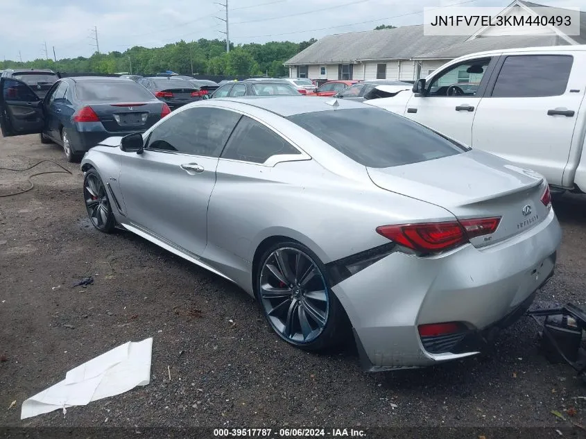 2019 Infiniti Q60 3.0T Red Sport 400 VIN: JN1FV7EL3KM440493 Lot: 39517787