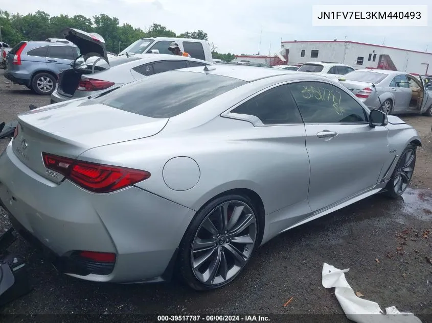 2019 Infiniti Q60 3.0T Red Sport 400 VIN: JN1FV7EL3KM440493 Lot: 39517787