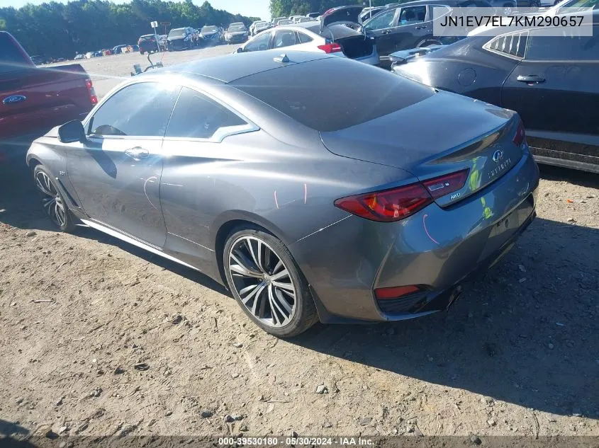 2019 Infiniti Q60 3.0T Luxe VIN: JN1EV7EL7KM290657 Lot: 39530180