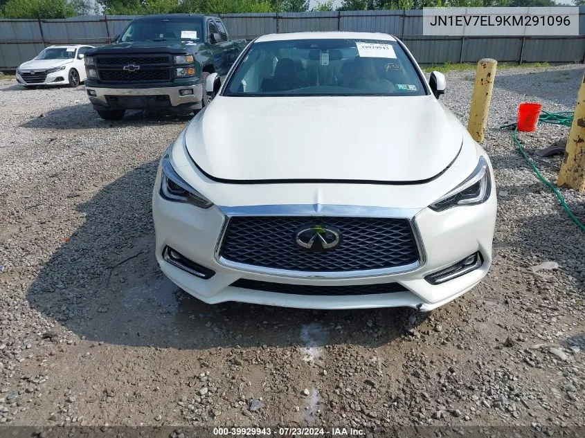 2019 Infiniti Q60 3.0T Luxe VIN: JN1EV7EL9KM291096 Lot: 39929943