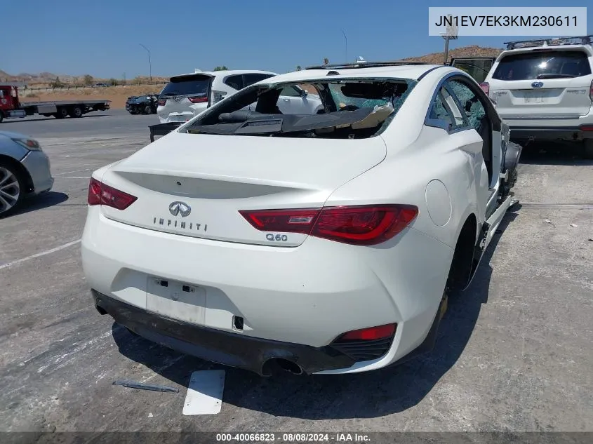 2019 Infiniti Q60 Pure/Luxe VIN: JN1EV7EK3KM230611 Lot: 40066823