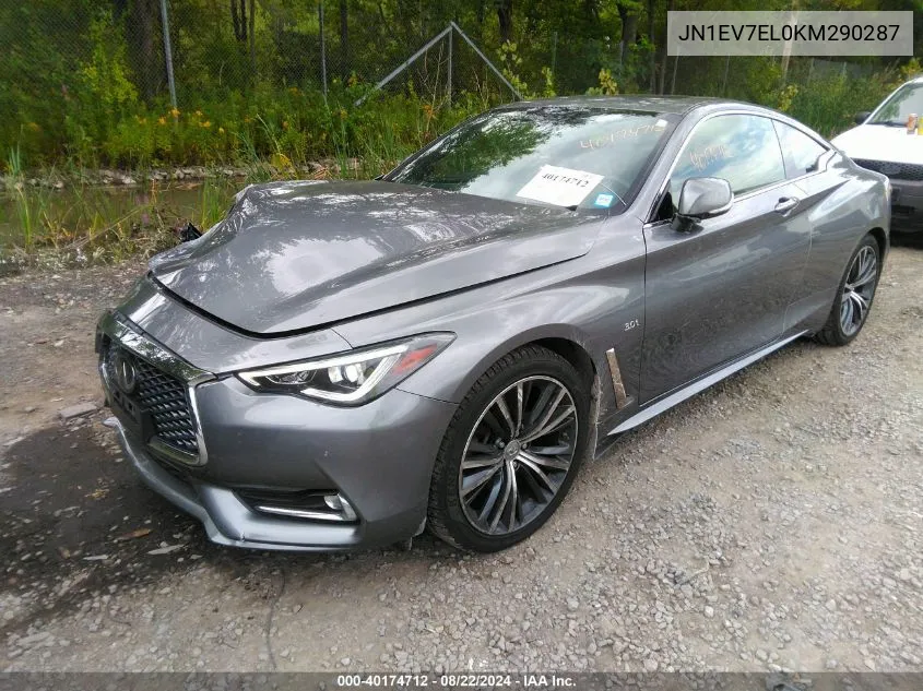 2019 Infiniti Q60 3.0T Luxe VIN: JN1EV7EL0KM290287 Lot: 40174712