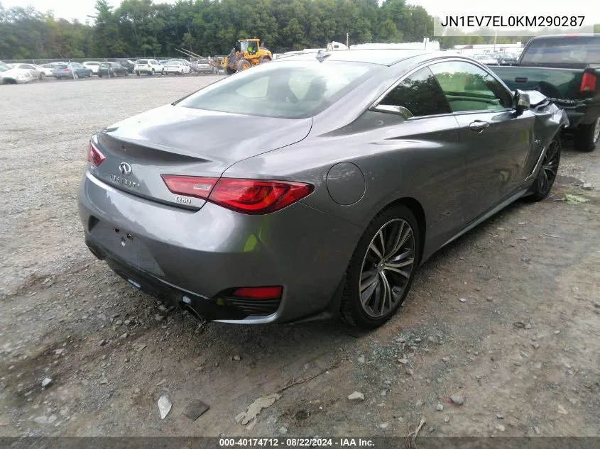 2019 Infiniti Q60 3.0T Luxe VIN: JN1EV7EL0KM290287 Lot: 40174712