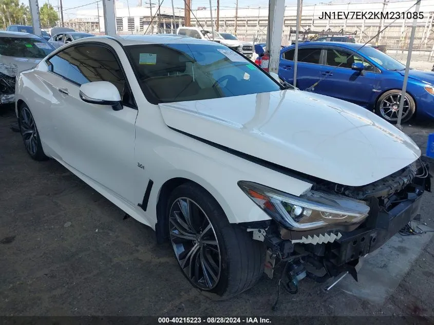 2019 Infiniti Q60 3.0T Pure VIN: JN1EV7EK2KM231085 Lot: 40215223