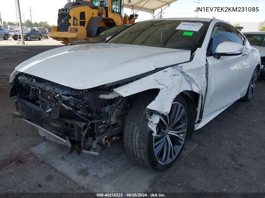 2019 Infiniti Q60 3.0T Pure VIN: JN1EV7EK2KM231085 Lot: 40215223