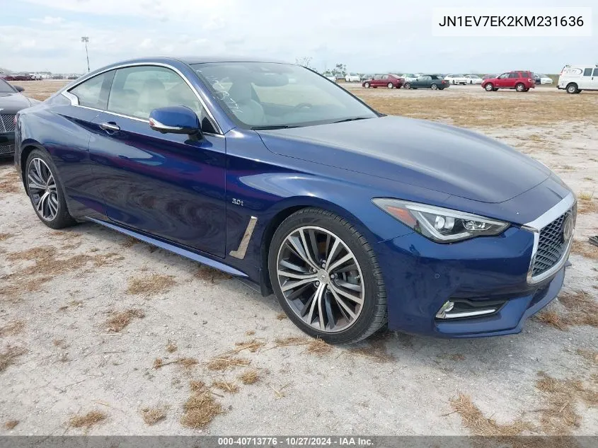 2019 Infiniti Q60 3.0T Luxe VIN: JN1EV7EK2KM231636 Lot: 40713776