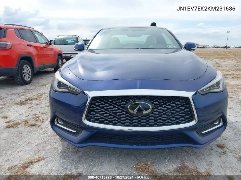 2019 Infiniti Q60 3.0T Luxe VIN: JN1EV7EK2KM231636 Lot: 40713776