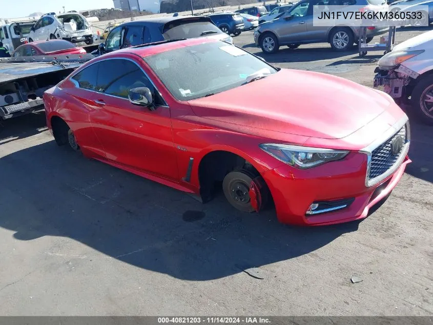 2019 Infiniti Q60 3.0T Red Sport 400 VIN: JN1FV7EK6KM360533 Lot: 40821203