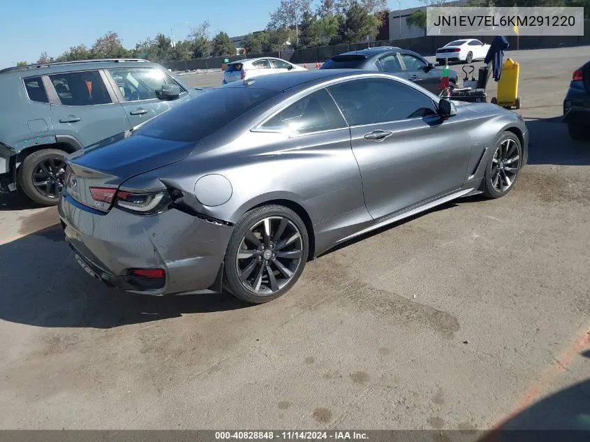 2019 Infiniti Q60 3.0T Luxe VIN: JN1EV7EL6KM291220 Lot: 40828848