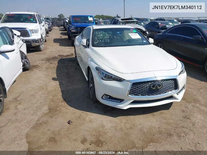 2020 Infiniti Q60 Luxe VIN: JN1EV7EK7LM340112 Lot: 40183967