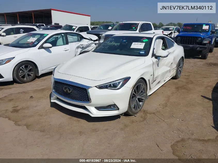 2020 Infiniti Q60 Luxe VIN: JN1EV7EK7LM340112 Lot: 40183967