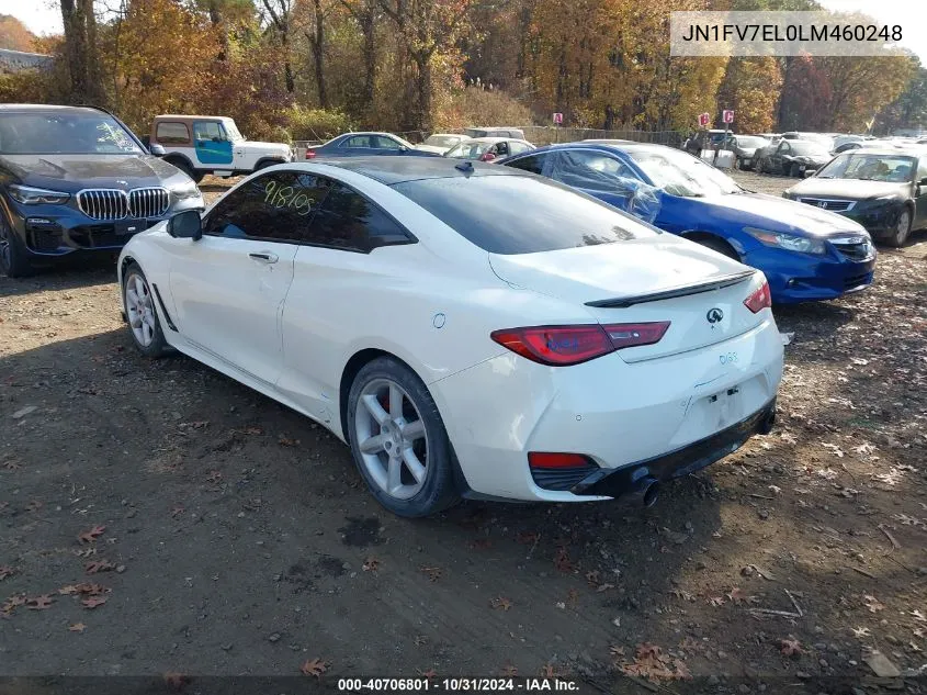 2020 Infiniti Q60 Red Sport 400 Awd VIN: JN1FV7EL0LM460248 Lot: 40706801