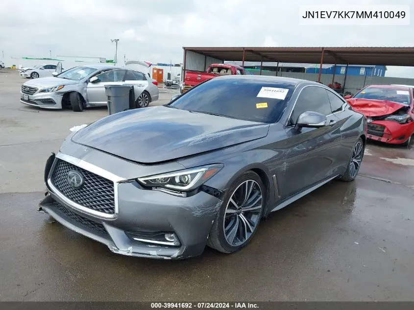 2021 Infiniti Q60 Luxe VIN: JN1EV7KK7MM410049 Lot: 39941692