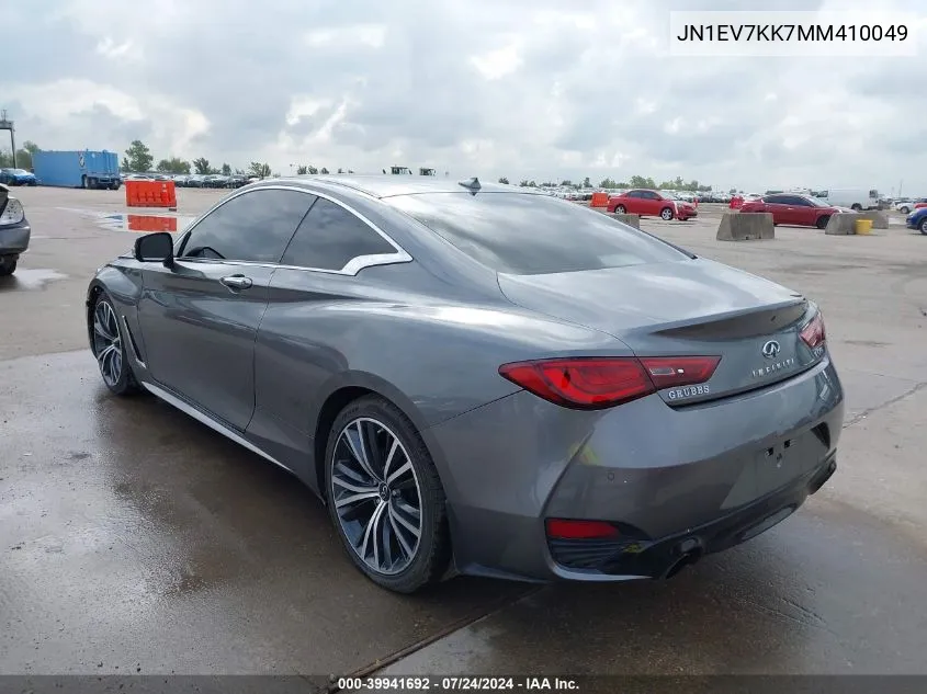 2021 Infiniti Q60 Luxe VIN: JN1EV7KK7MM410049 Lot: 39941692