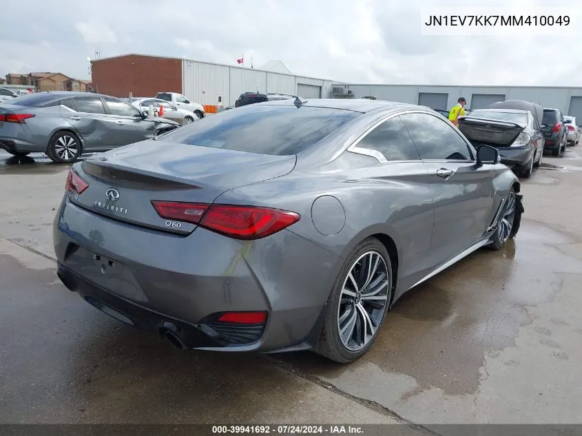 2021 Infiniti Q60 Luxe VIN: JN1EV7KK7MM410049 Lot: 39941692