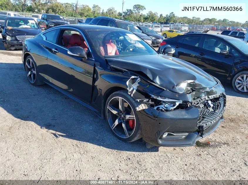 2021 Infiniti Q60 Red Sport 400 Awd VIN: JN1FV7LL7MM560366 Lot: 40877481