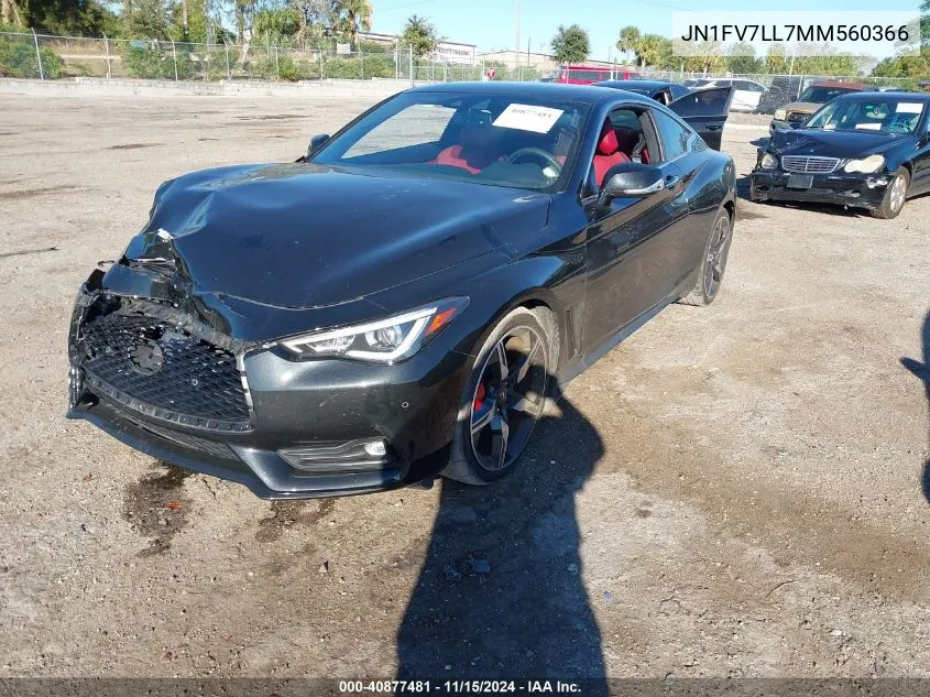 2021 Infiniti Q60 Red Sport 400 Awd VIN: JN1FV7LL7MM560366 Lot: 40877481