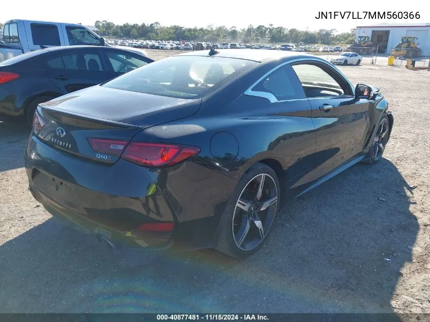 2021 Infiniti Q60 Red Sport 400 Awd VIN: JN1FV7LL7MM560366 Lot: 40877481