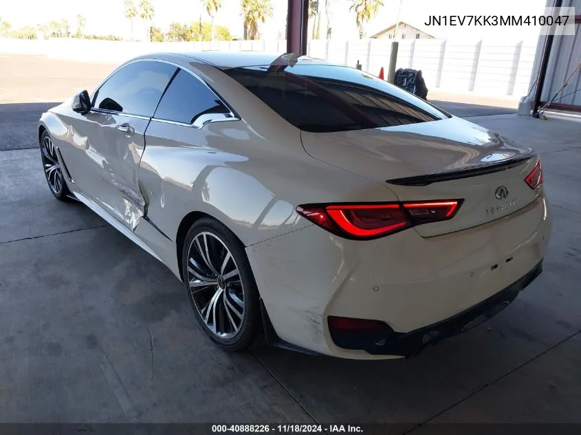 2021 Infiniti Q60 Luxe VIN: JN1EV7KK3MM410047 Lot: 40888226