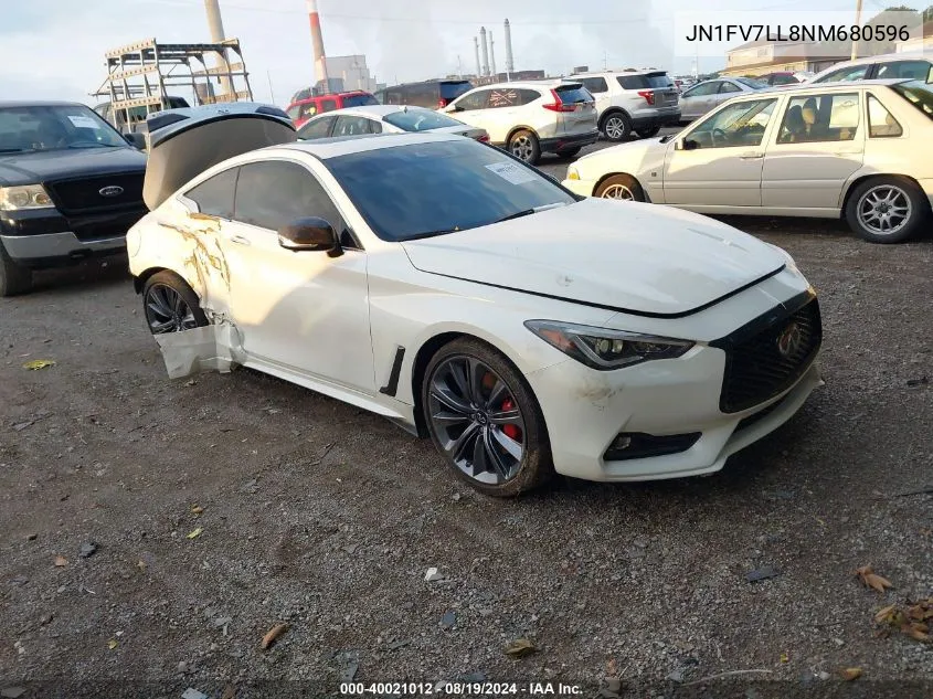 2022 Infiniti Q60 Red Sport 400 Awd VIN: JN1FV7LL8NM680596 Lot: 40021012