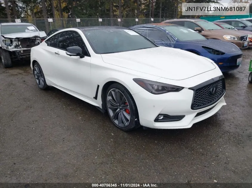 2022 Infiniti Q60 Red Sport 400 Awd VIN: JN1FV7LL3NM681087 Lot: 40756345