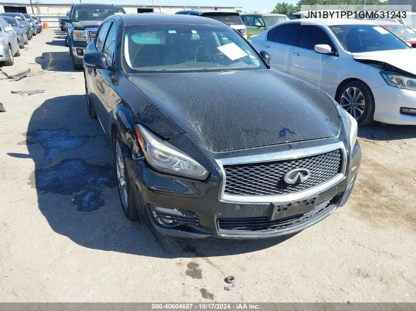 2016 Infiniti Q70L 3.7 VIN: JN1BY1PP1GM631243 Lot: 40604887